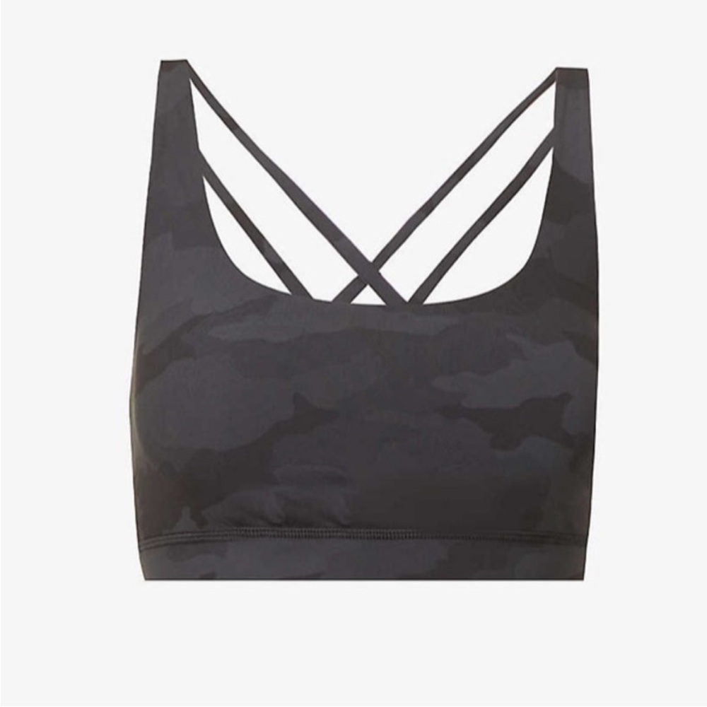 Onzie Mudra Camo Print Strappy Back Sports Bra